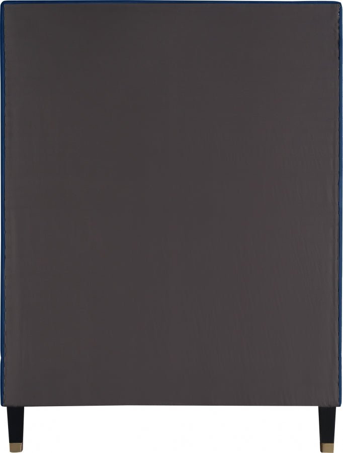 Harlie Velvet Twin Bed Blue - Gate FurnitureTwin Bed