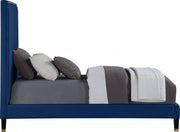 Harlie Velvet Twin Bed Blue - Gate FurnitureTwin Bed