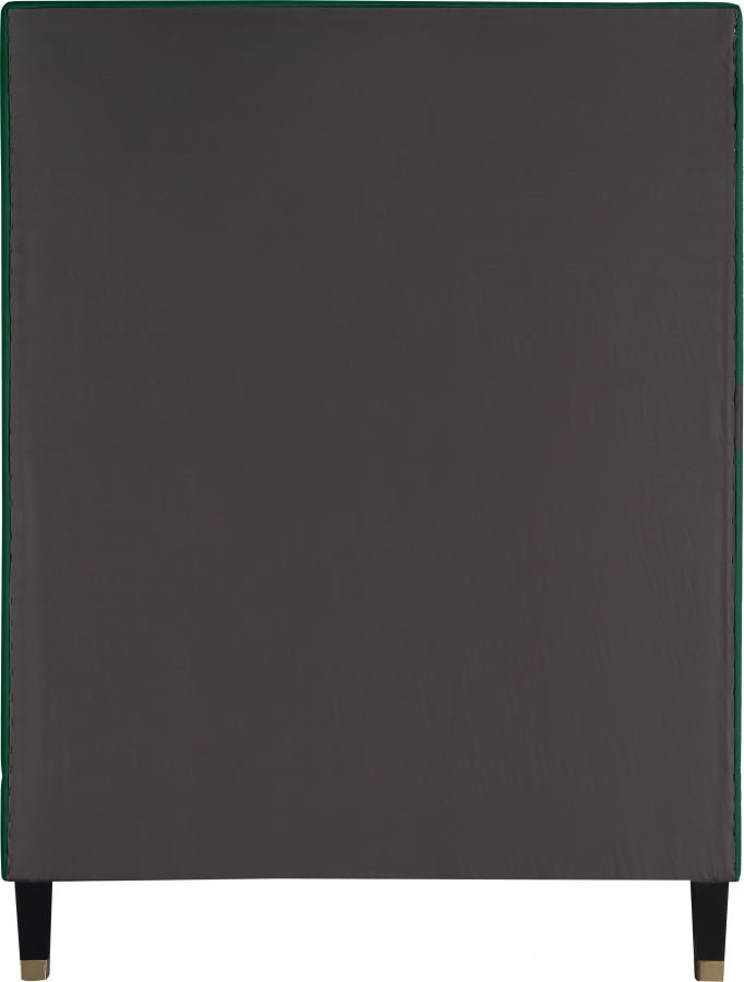 Harlie Velvet Twin Bed Green - Gate FurnitureTwin Bed