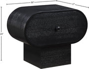Harlow Solid Wood And Oak Veneer Nightstand in Black - 752Black-NS