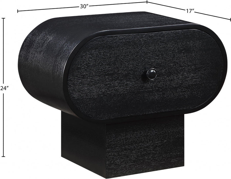 Harlow Solid Wood And Oak Veneer Nightstand in Black - 752Black-NS