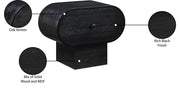 Harlow Solid Wood And Oak Veneer Nightstand in Black - 752Black-NS