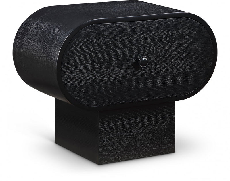 Harlow Solid Wood And Oak Veneer Nightstand in Black - 752Black-NS
