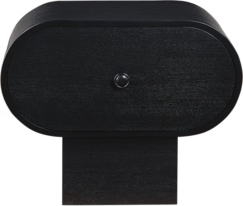 Harlow Solid Wood And Oak Veneer Nightstand in Black - 752Black-NS