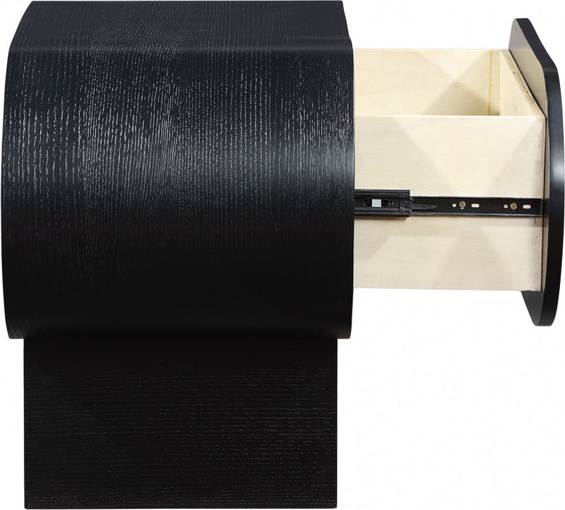Harlow Solid Wood And Oak Veneer Nightstand in Black - 752Black-NS