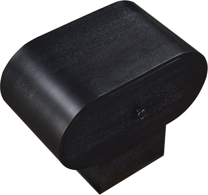 Harlow Solid Wood And Oak Veneer Nightstand in Black - 752Black-NS