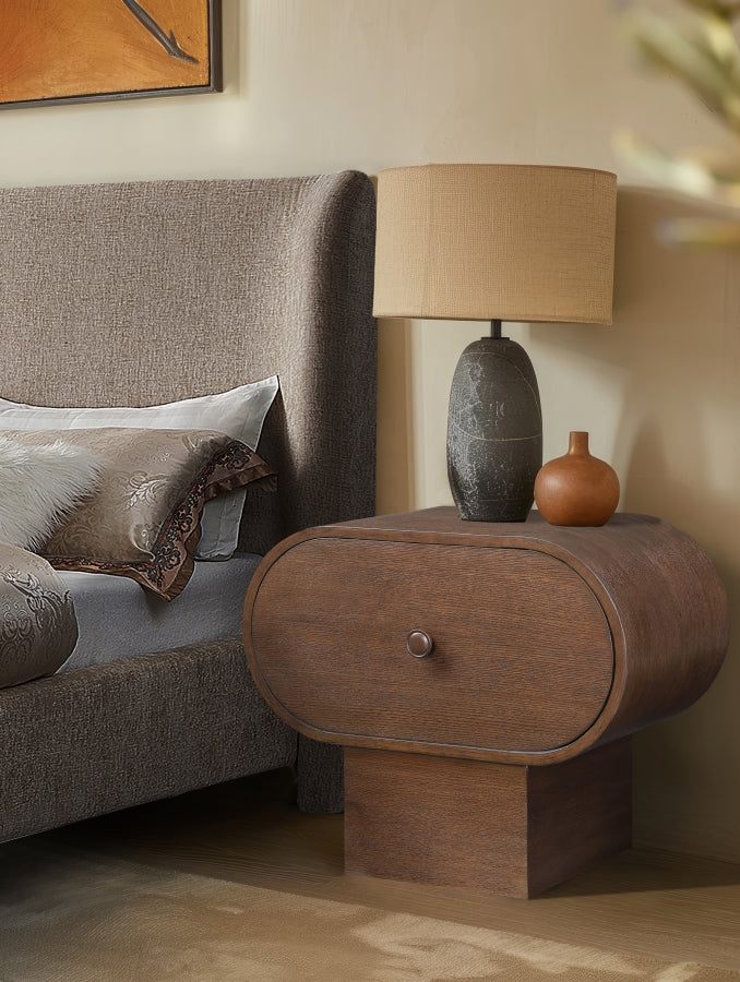 Harlow Solid Wood And Oak Veneer Nightstand in Brown - 752Brown-NS