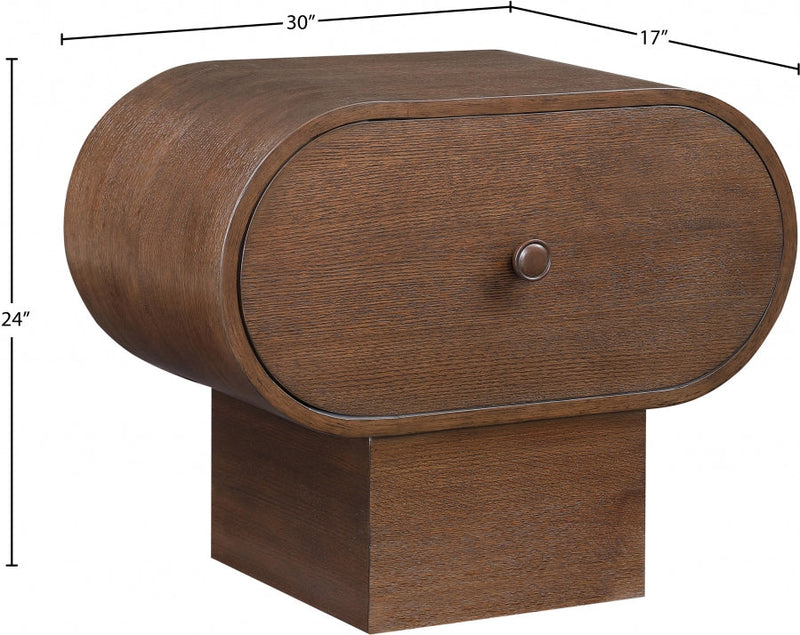 Harlow Solid Wood And Oak Veneer Nightstand in Brown - 752Brown-NS
