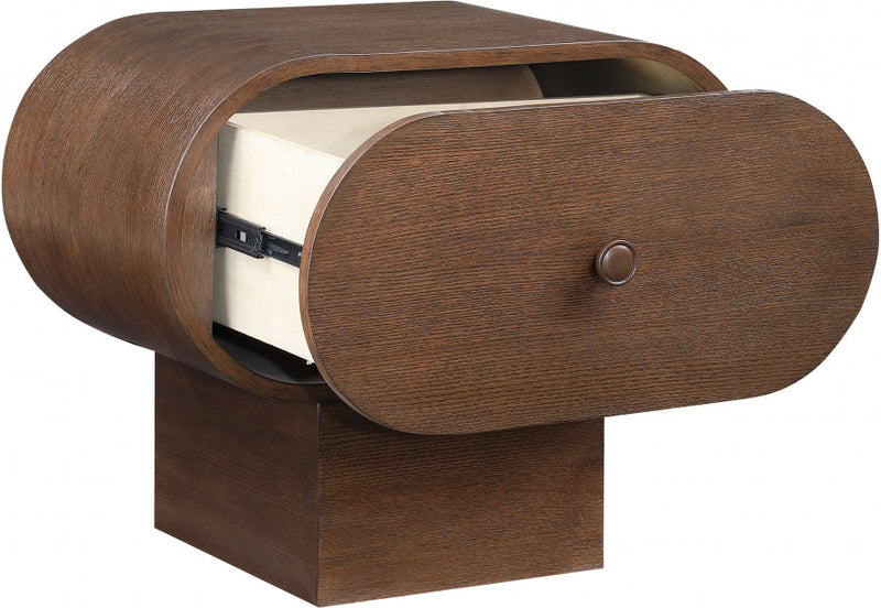 Harlow Solid Wood And Oak Veneer Nightstand in Brown - 752Brown-NS