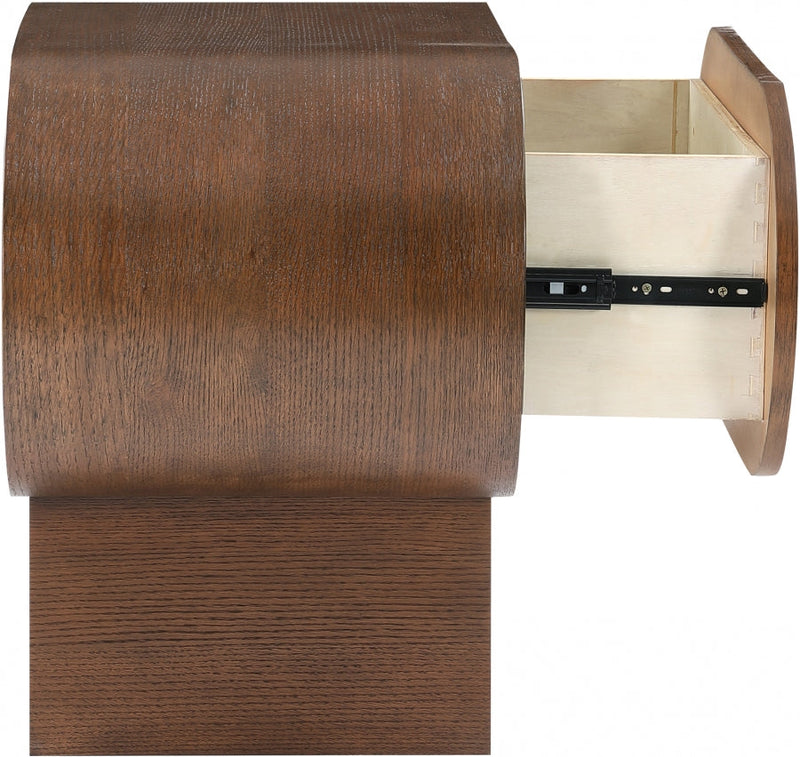 Harlow Solid Wood And Oak Veneer Nightstand in Brown - 752Brown-NS