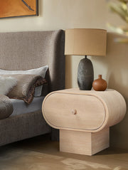 Harlow Solid Wood And Oak Veneer Nightstand in Natural - 752Natural-NS