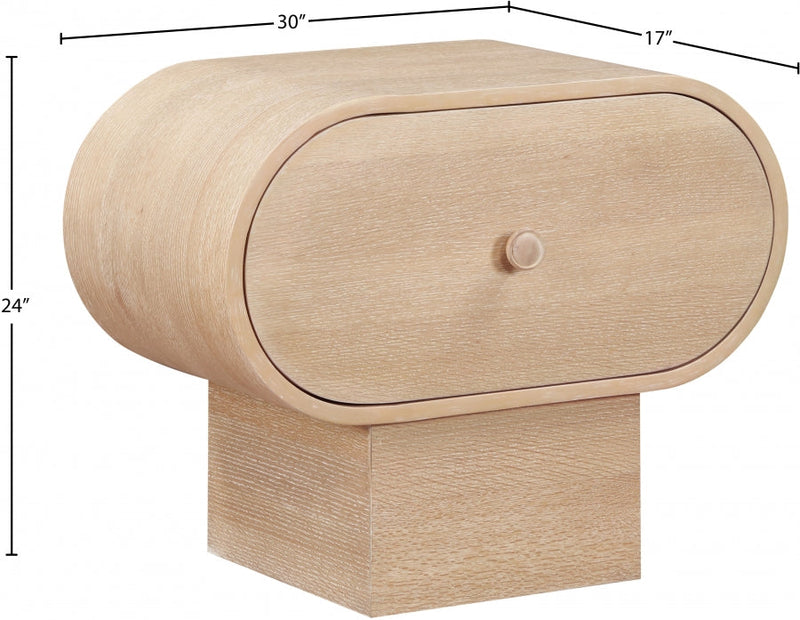 Harlow Solid Wood And Oak Veneer Nightstand in Natural - 752Natural-NS