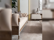 Harmony 4-pieces (1 Four Seater Chester Sofa & 1 Four Seater Sofa & 2 Chair) Livingroom in Cream - 200-GAB-HAR-44C11