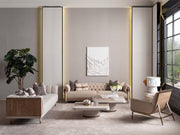 Harmony 4-pieces (1 Four Seater Chester Sofa & 1 Four Seater Sofa & 2 Chair) Livingroom in Cream - 200-GAB-HAR-44C11