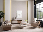 Harmony 4-pieces (1 Four Seater Chester Sofa & 1 Four Seater Sofa & 2 Chair) Livingroom in Cream - 200-GAB-HAR-44C11