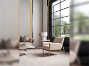 Harmony 4-pieces (1 Four Seater Chester Sofa & 1 Four Seater Sofa & 2 Chair) Livingroom in Cream - 200-GAB-HAR-44C11