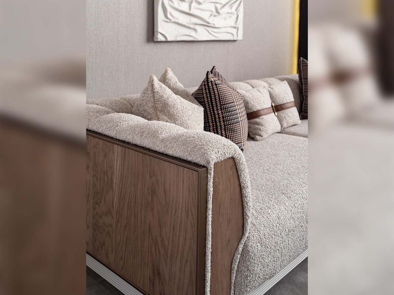 Harmony 4-pieces (1 Four Seater Chester Sofa & 1 Four Seater Sofa & 2 Chair) Livingroom in Cream - 200-GAB-HAR-44C11