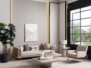Harmony 4-pieces (1 Four Seater Chester Sofa & 1 Four Seater Sofa & 2 Chair) Livingroom in Cream - 200-GAB-HAR-44C11