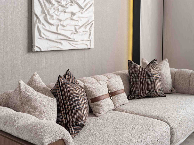 Harmony 4-pieces (1 Four Seater Chester Sofa & 1 Four Seater Sofa & 2 Chair) Livingroom in Cream - 200-GAB-HAR-44C11