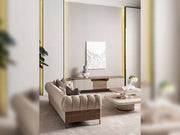 Harmony 4-pieces (1 Four Seater Chester Sofa & 1 Four Seater Sofa & 2 Chair) Livingroom in Cream - 200-GAB-HAR-44C11