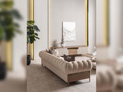 Harmony 4-pieces (1 Four Seater Chester Sofa & 1 Four Seater Sofa & 2 Chair) Livingroom in Cream - 200-GAB-HAR-44C11