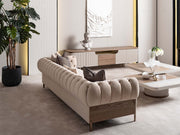 Harmony 4-pieces (1 Four Seater Chester Sofa & 1 Four Seater Sofa & 2 Chair) Livingroom in Cream - 200-GAB-HAR-44C11