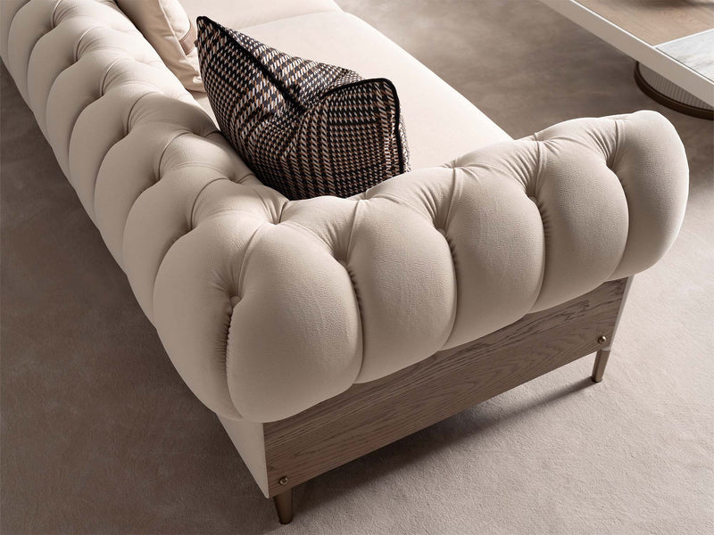 Harmony 4-pieces (1 Four Seater Chester Sofa & 1 Four Seater Sofa & 2 Chair) Livingroom in Cream - 200-GAB-HAR-44C11