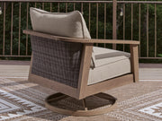 Harmony Headlands Natural/Gray Outdoor Swivel Lounge with Cushion - PCP428-821