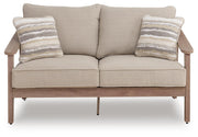 Harmony Headlands Outdoor Sofa and Loveseat in Natural/Gray - PKG024571