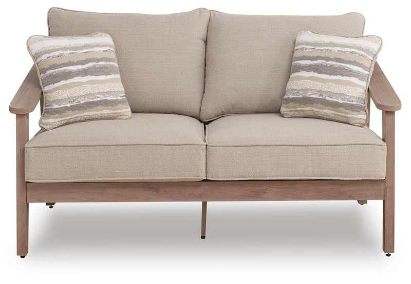 Harmony Headlands Outdoor Sofa and Loveseat in Natural/Gray - PKG024571