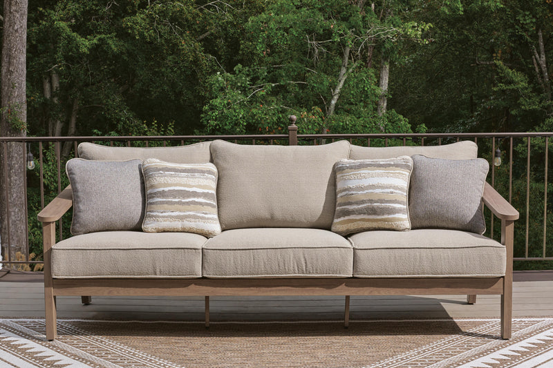 Harmony Headlands Outdoor Sofa and Loveseat in Natural/Gray - PKG024571