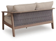 Harmony Headlands Outdoor Sofa and Loveseat in Natural/Gray - PKG024571