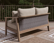 Harmony Headlands Outdoor Sofa and Loveseat in Natural/Gray - PKG024571