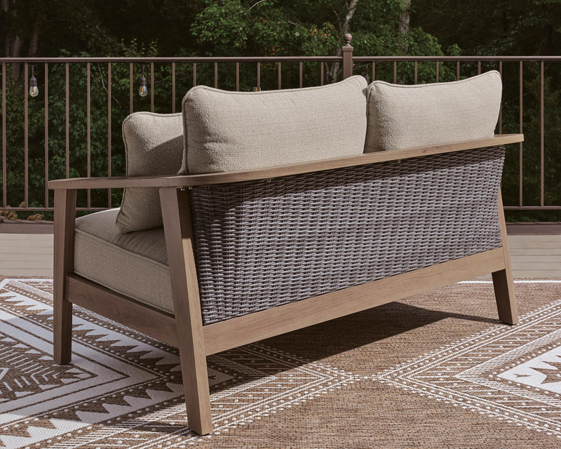 Harmony Headlands Outdoor Sofa and Loveseat in Natural/Gray - PKG024571