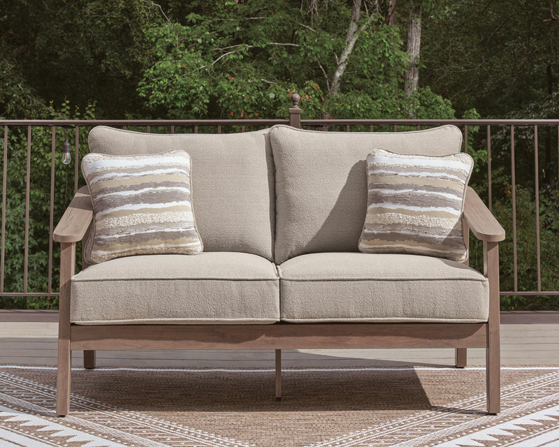 Harmony Headlands Outdoor Sofa and Loveseat in Natural/Gray - PKG024571