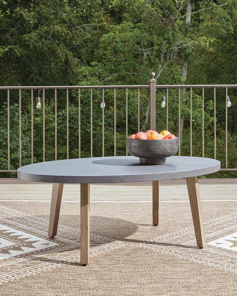 Harmony Headlands Outdoor Sofa and Loveseat with Coffee Table in Natural/Gray - PKG024572