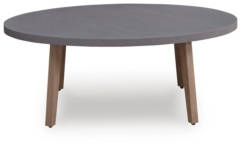 Harmony Headlands Outdoor Sofa and Loveseat with Coffee Table in Natural/Gray - PKG024572
