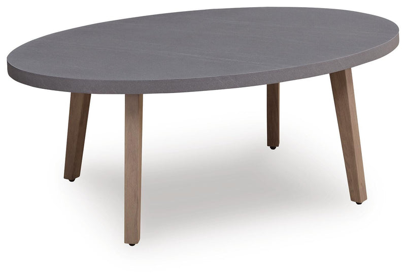 Harmony Headlands Outdoor Sofa and Loveseat with Coffee Table in Natural/Gray - PKG024572