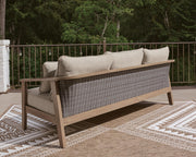 Harmony Headlands Outdoor Sofa with 2 Lounge Chairs in Natural/Gray - PKG024573