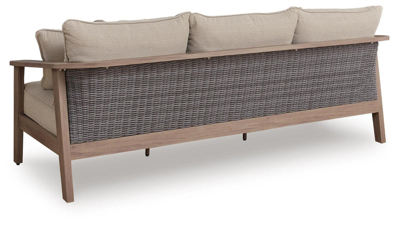 Harmony Headlands Outdoor Sofa with 2 Lounge Chairs in Natural/Gray - PKG024573