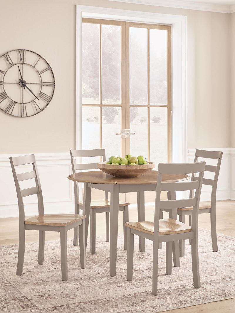 Harperfeld Dining Table and 4 Chairs in Natural/Gray - PKG026547