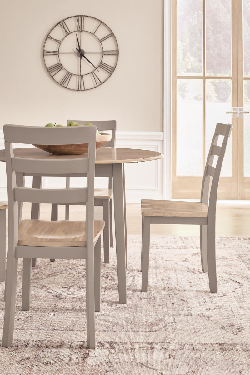 Harperfeld Dining Table and 4 Chairs in Natural/Gray - PKG026547