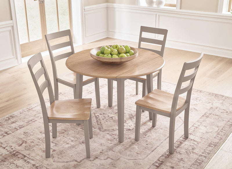 Harperfeld Dining Table and 4 Chairs in Natural/Gray - PKG026547