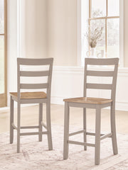 Harperfeld Natural/Gray Counter Height Barstool, Set of 2 - PCD403-124