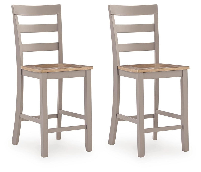 Harperfeld Natural/Gray Counter Height Barstool, Set of 2 - PCD403-124