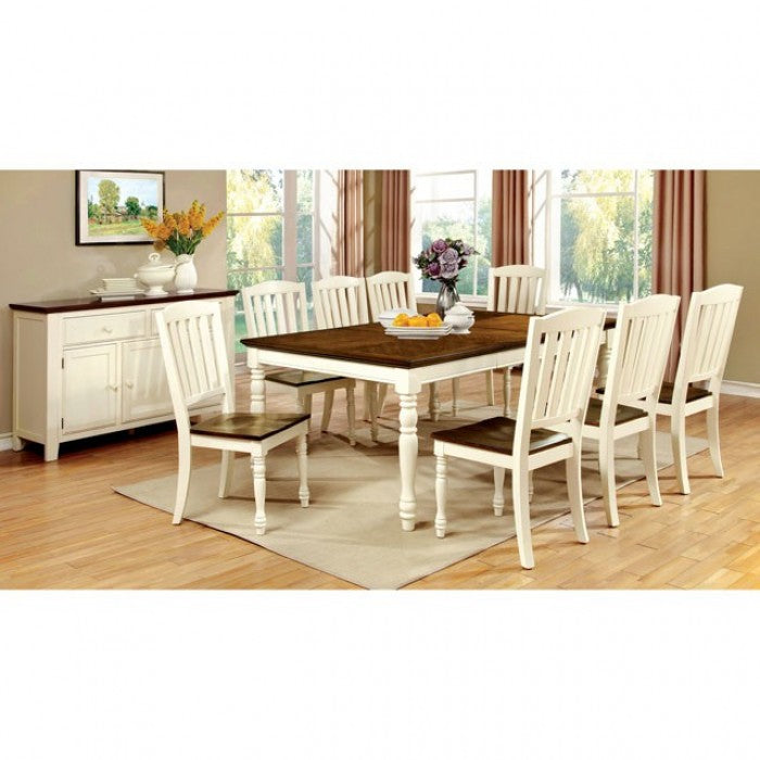 Harrisburg Vintage White/Dark Oak Dining Table - CM3216T
