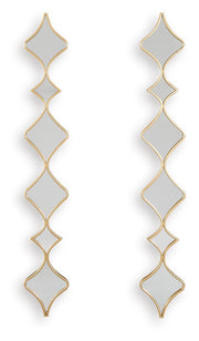 Harriswood Gold Finish Accent Mirror Set (Set of 2) - A8010354