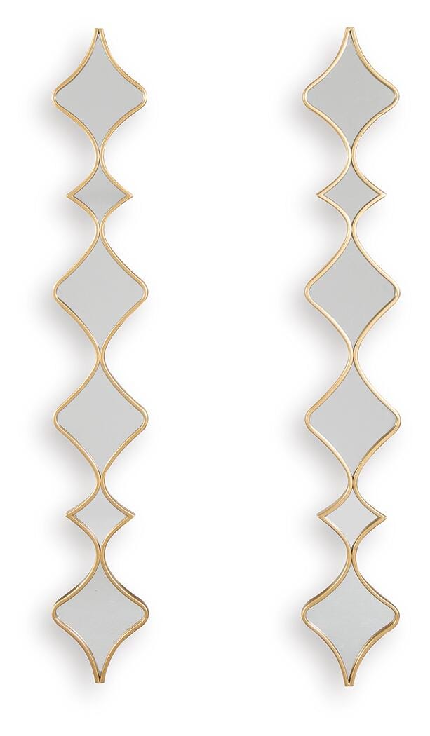 Harriswood Gold Finish Accent Mirror Set (Set of 2) - A8010354