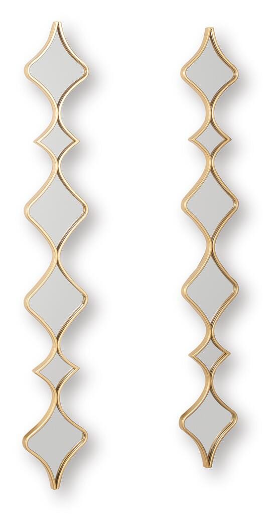 Harriswood Gold Finish Accent Mirror Set (Set of 2) - A8010354