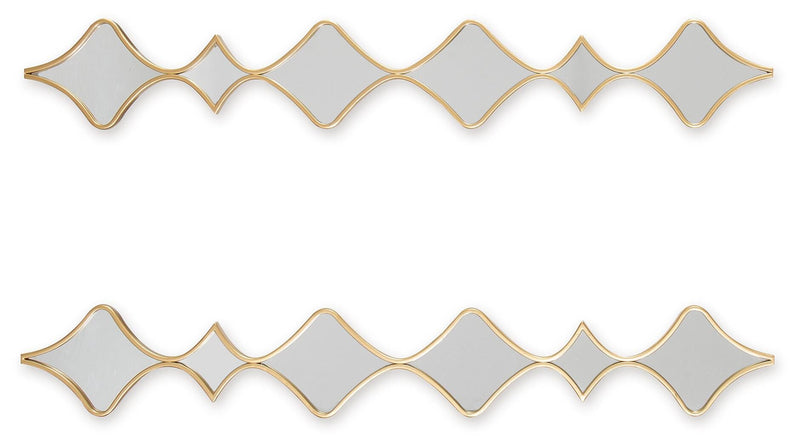 Harriswood Gold Finish Accent Mirror Set (Set of 2) - A8010354